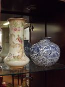 Crown Ducal vase together with blue and white vase