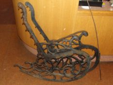 Victorian cast iron rocking bench ends