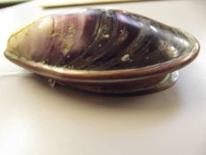 Copper and shell snuff box