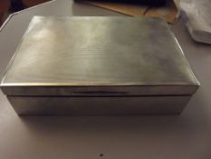 Silver engine turned cigarette box, very good all