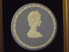 Mounted commemorative jasperware wall plaque