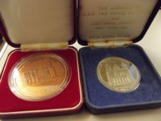 Plated Diana and Charles commemorative coin togeth