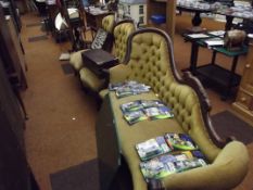Salon three piece suite comprising two spoon back