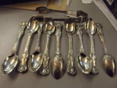 Part set of 9 late Victorian silver teaspoons and