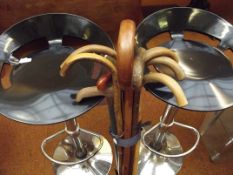 Large collection of walking sticks