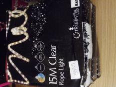 3 boxes of 15 meter clear light rope