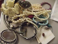 Assorted costume jewellery and watches