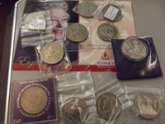 Five £5 coins together with Crowns