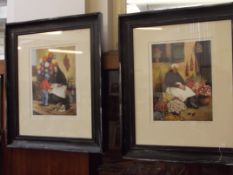 Pair of framed prints signed Sheila Harwood Parry