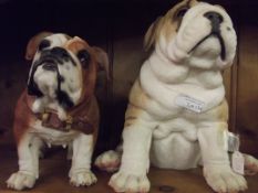 Two ceramic Bulldogs