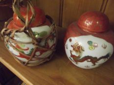 Two Chinese lidded ginger jars