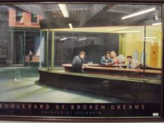 Large framed print 'Boulevard of Broken Dreams' by