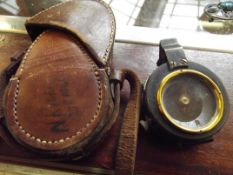 Military compass in leather case, John Wardale &