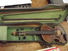 19th century violin and two related bows