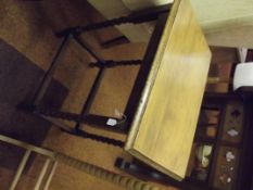 Oak side table on barley twist supports