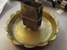 Brass trench art matchbox holder/ashtray