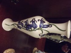 Moorcroft vase in the Bluebell Harmony pattern