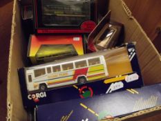 Collection of model trams and busses