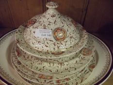 Victorian muffin dish together with six matching p