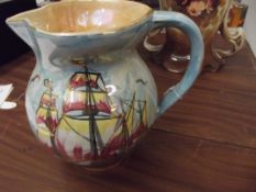 Arthur Woods lustre depicting ships