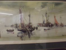 Framed print with blind stamp, signed in pencil by