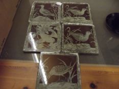 Five Victorian Minton tiles