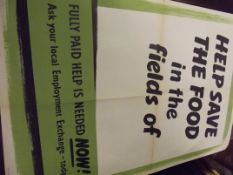 Original 1950's Help Save the Food in the Fields p