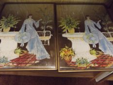 Pair of prints on glass