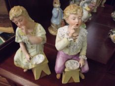 Two early 20th century German bisque figures