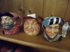 Three Royal Doulton character jugs