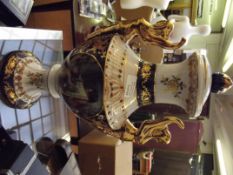 Hand painted continental lidded urn