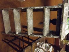 Set of vintage wooden stepladders