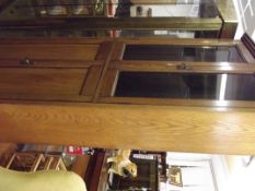 Large solid oak cabinet, glazed upper section over