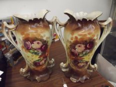 Pair of Victorian vases, one a/f
