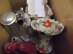 Assorted items to include an art deco vase