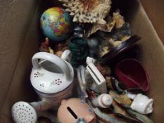 Assorted ceramics to include a desk globe
