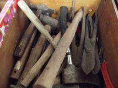Various hand tools to include an axe etc