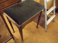 Piano stool with storage and content