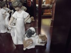 Nao puppy group together with a Nao figure of a gi