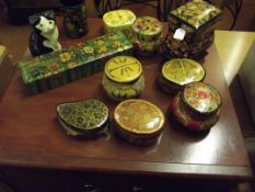 Collection of papier mache boxes