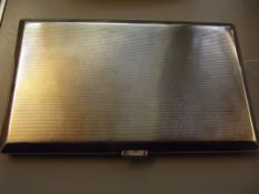 Silver hallmarked engine turned cigarette case, Lo