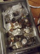 Metal chest with large quantity of coins