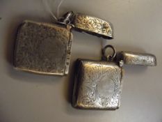 Two silver hallmarked vesta cases