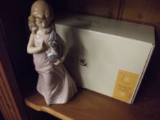 Nao group, girl with puppy