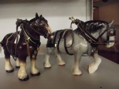 Sylvac grey shire horse together with a further fi