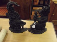 2 cast iron door stops, Punch and Judy