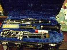 Cased clarinet, complete