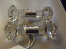 Pair of glass and silver mounted knife rests
