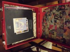 Record case and albums with Led Zeppelin etc