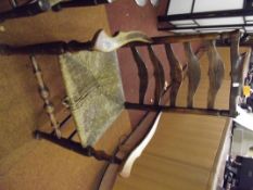 Rush seated armchair